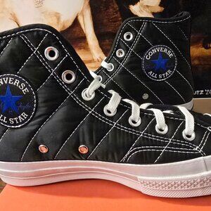 Converse Chuck 70 High Top Shoes Faux Fur Black / Blue A05609C Women's Sz 7.5